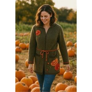 CAbi Wool Blend Hooded Zipper Cardigan Sweater